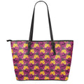 Cute Halloween Pumpkin Witch Print Leather Tote Bag With Zipper