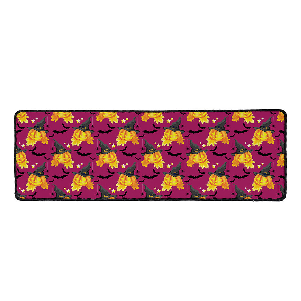 Cute Halloween Pumpkin Witch Print Long Kitchen Mat