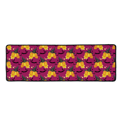 Cute Halloween Pumpkin Witch Print Long Kitchen Mat