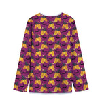 Cute Halloween Pumpkin Witch Print Long Sleeve Short Coat