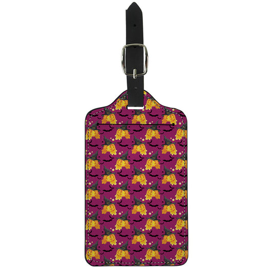 Cute Halloween Pumpkin Witch Print Luggage Tag
