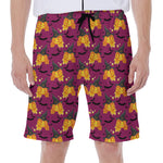 Cute Halloween Pumpkin Witch Print Men's Beach Shorts