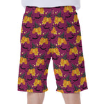 Cute Halloween Pumpkin Witch Print Men's Beach Shorts