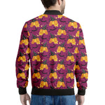 Cute Halloween Pumpkin Witch Print Men's Bomber Jacket