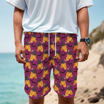 Cute Halloween Pumpkin Witch Print Men's Cargo Shorts