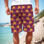 Cute Halloween Pumpkin Witch Print Men's Cargo Shorts