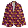 Cute Halloween Pumpkin Witch Print Men's Cotton Blazer