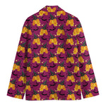 Cute Halloween Pumpkin Witch Print Men's Cotton Blazer