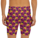 Cute Halloween Pumpkin Witch Print Men's Long Boxer Briefs