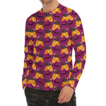 Cute Halloween Pumpkin Witch Print Men's Long Sleeve Rash Guard
