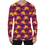 Cute Halloween Pumpkin Witch Print Men's Long Sleeve T-Shirt