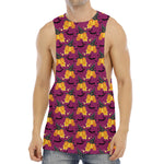 Cute Halloween Pumpkin Witch Print Men's Muscle Tank Top
