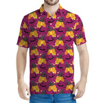 Cute Halloween Pumpkin Witch Print Men's Polo Shirt
