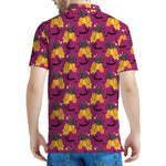 Cute Halloween Pumpkin Witch Print Men's Polo Shirt