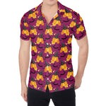 Cute Halloween Pumpkin Witch Print Men's Shirt