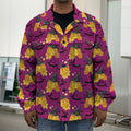 Cute Halloween Pumpkin Witch Print Men's Shirt Jacket