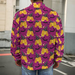 Cute Halloween Pumpkin Witch Print Men's Shirt Jacket
