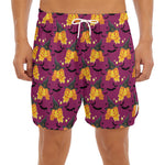 Cute Halloween Pumpkin Witch Print Men's Split Running Shorts