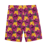 Cute Halloween Pumpkin Witch Print Men's Sports Shorts
