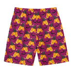 Cute Halloween Pumpkin Witch Print Men's Swim Trunks