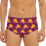 Cute Halloween Pumpkin Witch Print Men's Triangle Swim Briefs