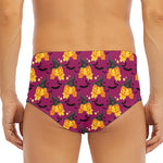 Cute Halloween Pumpkin Witch Print Men's Triangle Swim Briefs