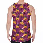 Cute Halloween Pumpkin Witch Print Men's Velvet Tank Top