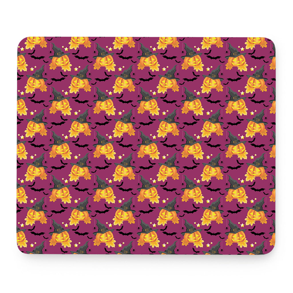 Cute Halloween Pumpkin Witch Print Mouse Pad