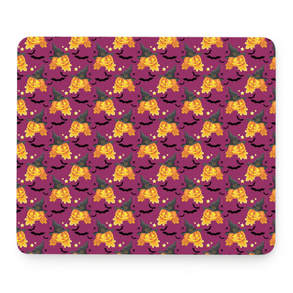 Cute Halloween Pumpkin Witch Print Mouse Pad