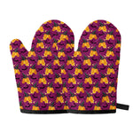 Cute Halloween Pumpkin Witch Print Oven Mitts