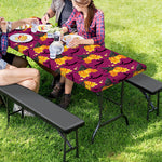 Cute Halloween Pumpkin Witch Print Picnic Table Cover