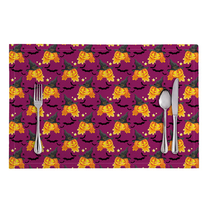 Cute Halloween Pumpkin Witch Print Placemat