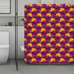 Cute Halloween Pumpkin Witch Print Polyester Shower Curtain
