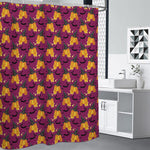 Cute Halloween Pumpkin Witch Print Premium Shower Curtain