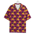 Cute Halloween Pumpkin Witch Print Rayon Hawaiian Shirt