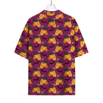 Cute Halloween Pumpkin Witch Print Rayon Hawaiian Shirt