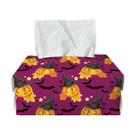 Cute Halloween Pumpkin Witch Print Rectangle Tissue Box Cover