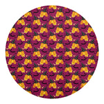 Cute Halloween Pumpkin Witch Print Round Blanket