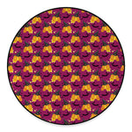 Cute Halloween Pumpkin Witch Print Round Floor Mat