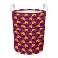 Cute Halloween Pumpkin Witch Print Round Laundry Basket