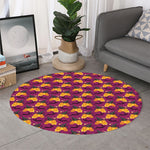 Cute Halloween Pumpkin Witch Print Round Rug