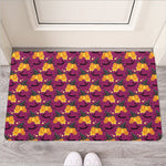 Cute Halloween Pumpkin Witch Print Rubber Doormat