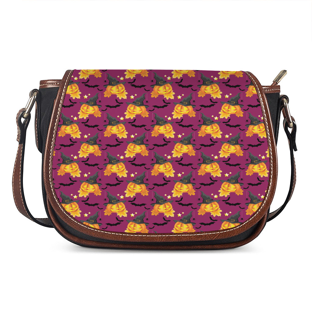 Cute Halloween Pumpkin Witch Print Saddle Bag
