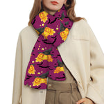 Cute Halloween Pumpkin Witch Print Scarf