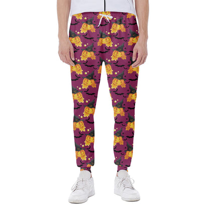Cute Halloween Pumpkin Witch Print Scuba Joggers
