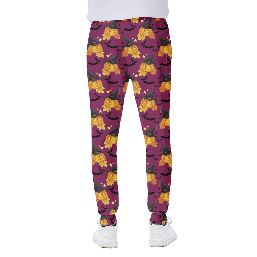 Cute Halloween Pumpkin Witch Print Scuba Joggers