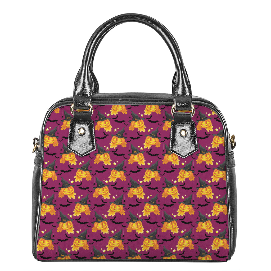 Cute Halloween Pumpkin Witch Print Shoulder Handbag