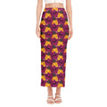 Cute Halloween Pumpkin Witch Print Side Slit Maxi Skirt