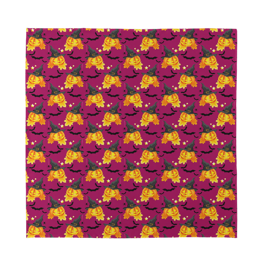 Cute Halloween Pumpkin Witch Print Silk Bandana