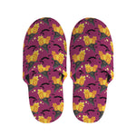 Cute Halloween Pumpkin Witch Print Slippers